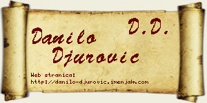 Danilo Đurović vizit kartica